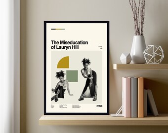 The Miseducation Of Lauryn Hill Poster, Music Album Poster, Midcentury Art, Retro Poster, Minimalist Art, Vintage Poster, Gift for him