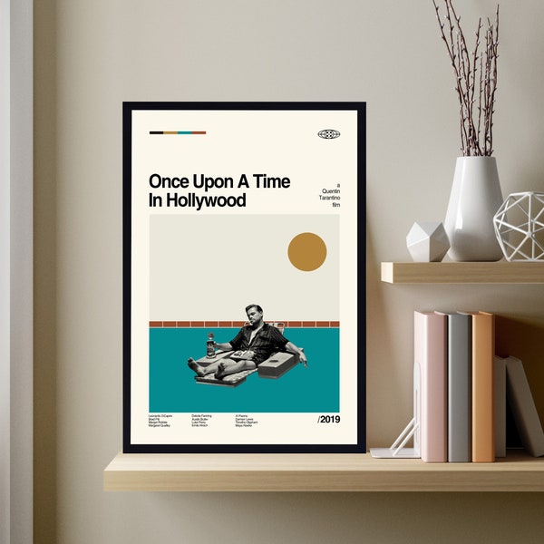 Once Upon A Time In Hollywood Poster, Vintage Poster, Midcentury Art, Movie Poster, Minimalist Art, Vintage Poster, Retro Poster, Home Decor