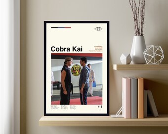 Cobra Kai Poster, Cobra Kai Movie Poster, Midcentury Art, Movie Poster, Vintage Poster, Retro Poster, Minimalist Art, Modern Art, Wall Decor