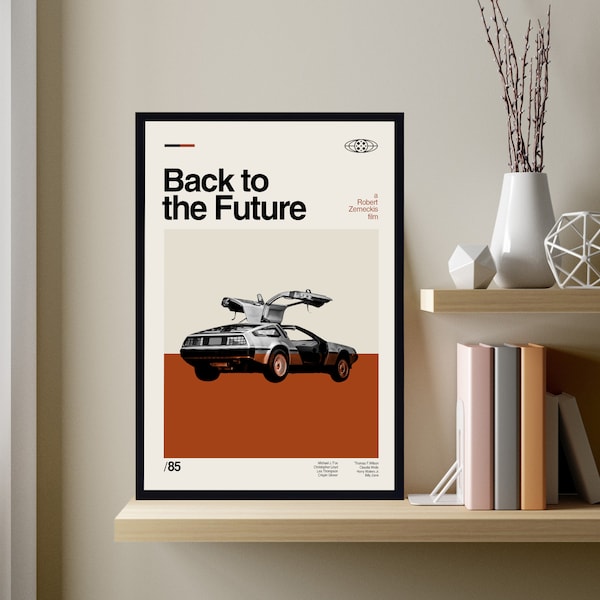 Back To The Future Poster, Robert Zemeckis, Midcentury Art, Movie Poster, Vintage Poster, Retro Poster, Minimalist Art, Dad Gifts, Wall Art