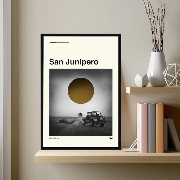 San Junipero Movie Poster, San Junipero Art, Minimalist Art, Vintage Poster, Modern Art, Midcentury Poster, High Quality, Gifts For Him
