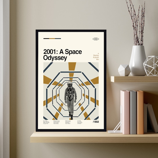 2001 A Space Odyssey Poster, Midcentury Art, Movie Poster, Minimalist Art, Abstract Poster, Retro Poster, Vintage Poster, Wall Decor
