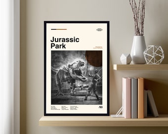Jurassic Park Poster, Jurassic Park Print, Midcentury Art, Vintage Poster, Retro Poster, Minimalist Art, Modern Art, Wall Decor, Wall Art