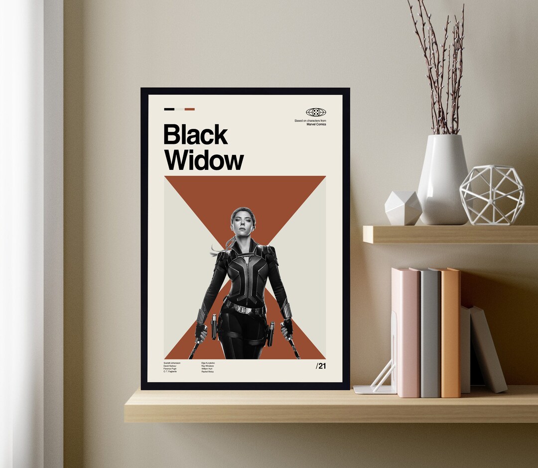 Black Widow Poster, Black Widow Print, Midcentury Art, Movie Poster ...