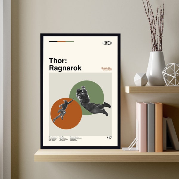 Thor Ragnarok Poster, Thor Poster, Marvel Poster, Midcentury Art, Movie Poster, Retro Poster, Minimalist Art, Vintage Poster, Wall Decor