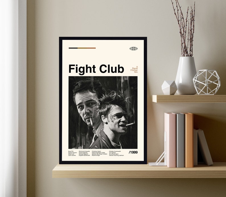 Fight Club Poster Fight Club Movie Poster Retro Movie Poster Vintage Fight Club Poster Fight Club Movie Poster Retro Movie Poster Vintage