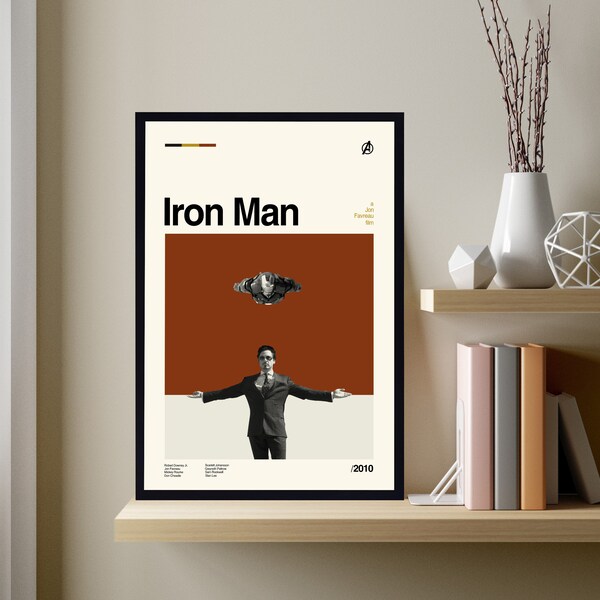 Iron Man Poster, Marvel Poster, Avengers Poster, Movie Poster, Retro Modern Art, Minimalist Art, Midcentury Art, Vintage Poster, Wall Decor