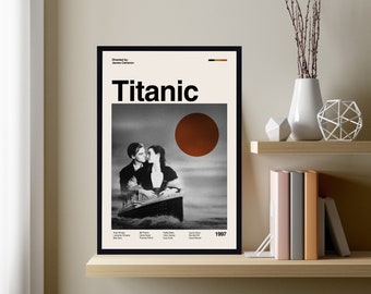 Titanic Movie Poster, Titanic Poster, Titanic Print, Midcentury Art, Movie Poster, Minimalist Art, Vintage Poster, Retro Poster, Wall Decor