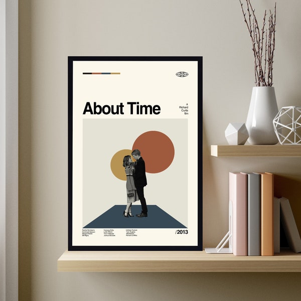 About Time Poster, About Time Print, Midcentury Art, Modern Art Print, Vintage Art, Retro Poster, Room Decor, Minimalist Art, Wall Decor