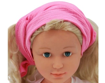 Cinta para el pelo para atar de muselina 100% algodón (orgánico) rosa
