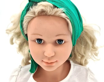 Cinta para el pelo para atar de muselina 100% algodón (orgánico) verde