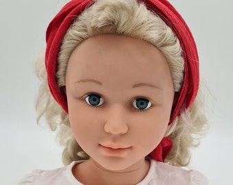Cinta para el pelo para atar de muselina 100% algodón (orgánico) rojo