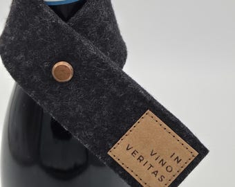 Botella antigoteo antracita, evita las manchas de vino, regalo de vino, regalo para amantes del vino, bebedor de vino, regalo para invitados, dicho sobre vino, embalaje