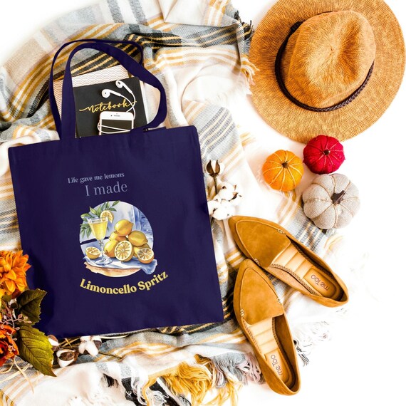 Scoop and Escape Large Tote LEMON　オマケつき Organic Cotton Tote Bag With Lemon and Limoncello Print