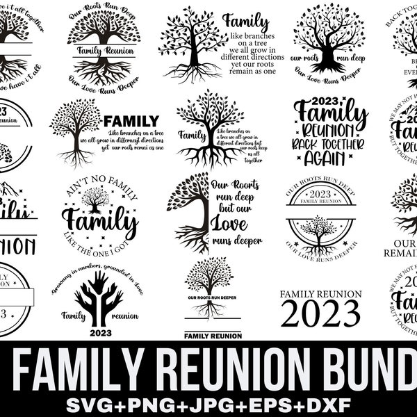 Family Reunion svg Bundle, Family tree with Quotation svg, Tree with roots, Tree life svg, Family Vacation svg, Family Tree 2024 Svg, Cricut