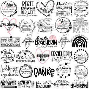 Peut inclure: Illustrations en noir et blanc de diff&eacute;rentes phrases li&eacute;es aux enseignants et aux &eacute;ducateurs. Les phrases incluent "Meilleur enseignant du monde", "Merci pour le merveilleux temps pass&eacute; &agrave; la maternelle", "Meilleur enseignant de tous les temps" et "Enseignant avec c&oelig;ur".