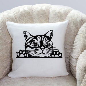 Peeking Cat Svg, Peeking Svg, Cat Svg, Peeking Cats Template, Black Cat Svg, Kitten Svg, Cat Design, Cat Head Svg, For Cricut, Silhouette image 9