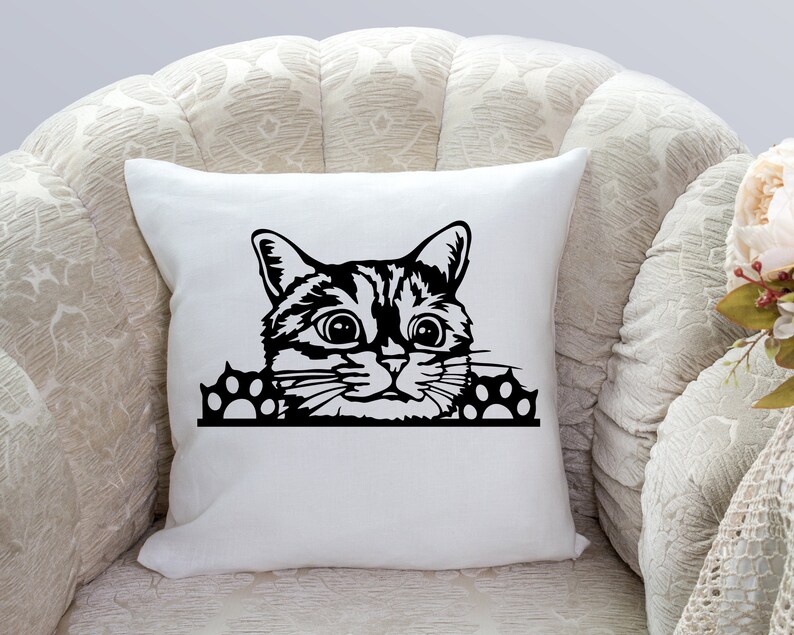 Peeking Cat Svg, Peeking Svg, Cat Svg, Peeking Cats Template, Black Cat Svg, Kitten Svg, Cat Design, Cat Head Svg, For Cricut, Silhouette image 9