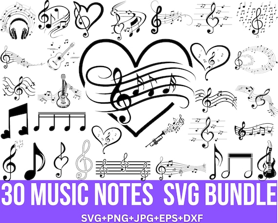 Music Notes Svg Png Bundle, Music Lover Svg, Music Key Svg, Guitar Note Svg, Marching Band Svg, Music Key Svg, Music Teacher Svg, for Cricut
