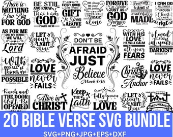 Bible Verse Svg Bundle, Bible Scripture Quotes Svg, Christian Svg, Religious Svg, Waymaker Svg, Blessed Svg, Faith Svg, Cut files for Cricut