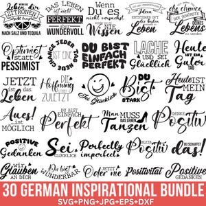 Inspirierende Plotterdatei-Svg-Bundle, Inspirierende deutsche Zitate-Svg, Garman Positive Sprüche, Für Cricut, Silhouette