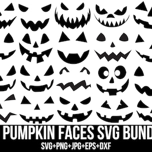Pumpkin Face Svg Bundle, Pumpkin with Lashes, Jack O Lantern Svg, Halloween Smiling Svg, Halloween Svg, Pumpkin Png, For Cricut, Silhouette