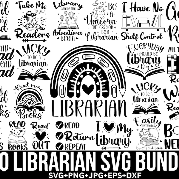 Librarian svg bundle, Bookworm librarian svg, Book Lover SVG, Book Quotes svg,Gift for Teacher,Silhouette, Cut file for Cricut