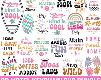 Motel Keychain Svg Png Bundle, Keychain Quotes, Groovy Svg, Retro Keychain Svg, Hotel Keychain Svg, Trendy keychain Svg, Retro For Cricut