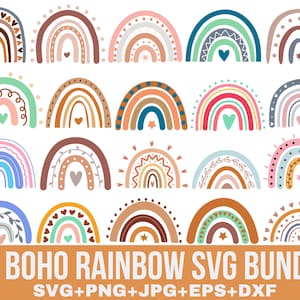 Boho Regenbogen Plotterdatei, Regenbogen Png, niedlicher Regenbogen Rahmen, Pastell Regenbogen Rahmen, handgezeichneter Regenbogen, Boho Aufkleber, Boho Png, Regenbogen für Cricut