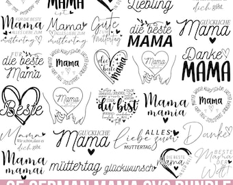 Mother's Day Plotter file Svg, German Mama Svg, Muttertag Svg, Beste Freundin, Mama Svg in Rahmen, Mama Herz Svg, Mama Liebe Svg, For Cricut
