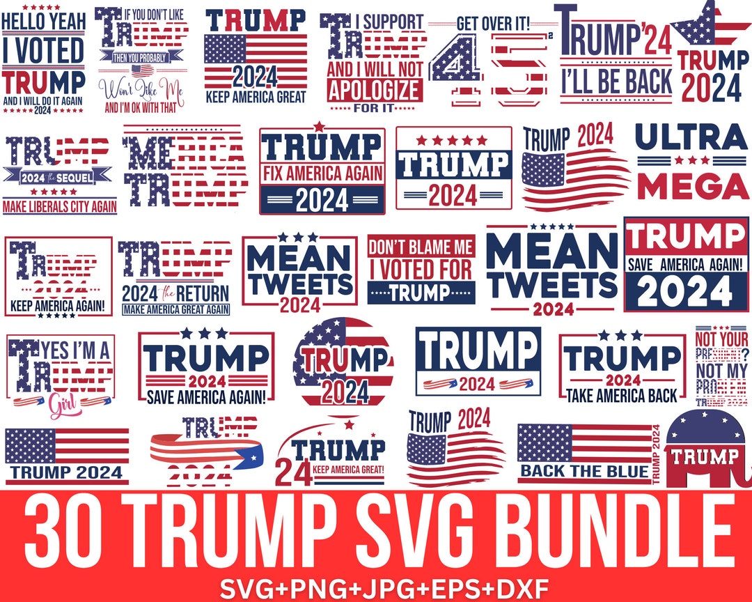 Trump 2025 Svg Bundle, Trump Fight, Election 2025, Trump Flag Svg