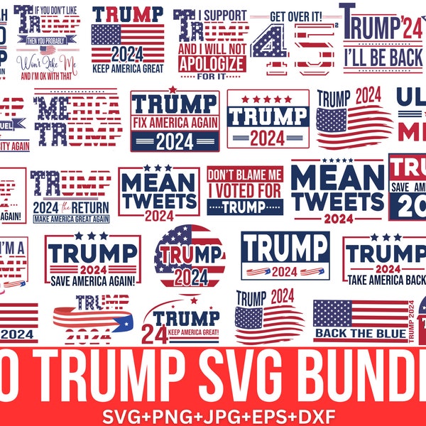 Trump 2024 svg bundle, Trump Flag Svg, Mean Tweets Svg, USA Flag Svg, Donald Trump Svg, 2024 Election, Cut file for Cricut, Silhouette