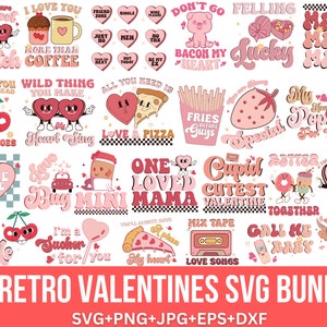 Valentijnsdag Svg-bundel, Retro Valentine Svg, Valentijnsdag, Better Together Svg, Love XOXO Svg, Heart Svg, Be mine Valentine, Cricut