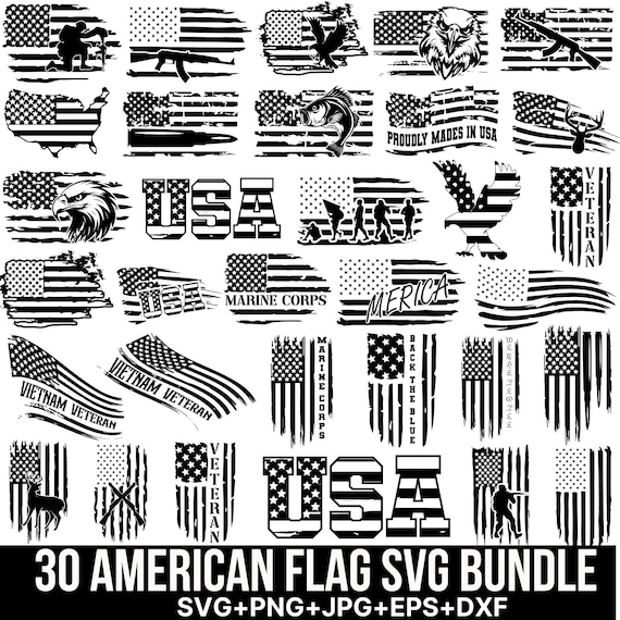 American Flag Svg Bundle, Usa flag Png, USA Eagle Svg, 4th of July Svg, Flag Svg, Patriotic Flag Svg, USA distressed flag Svg, For Cricut