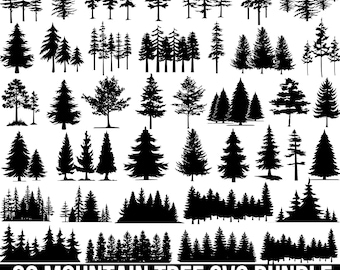Mountain Forest SVG Bundle, Forest Tree Svg, Forest Svg, Tree Line Svg, Palm Tree Svg, Landscape Svg, Nature Scene, for Cricut, Silhouette
