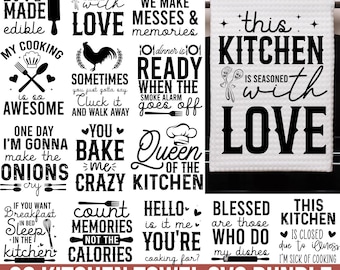 Kitchen Towel Svg Bundle, Kitchen Quotes, Pot Holder Svg, Funny Cooking Svg, Kitchen Designs Svg, Funny Dish Towel Svg, Baking For Cricut