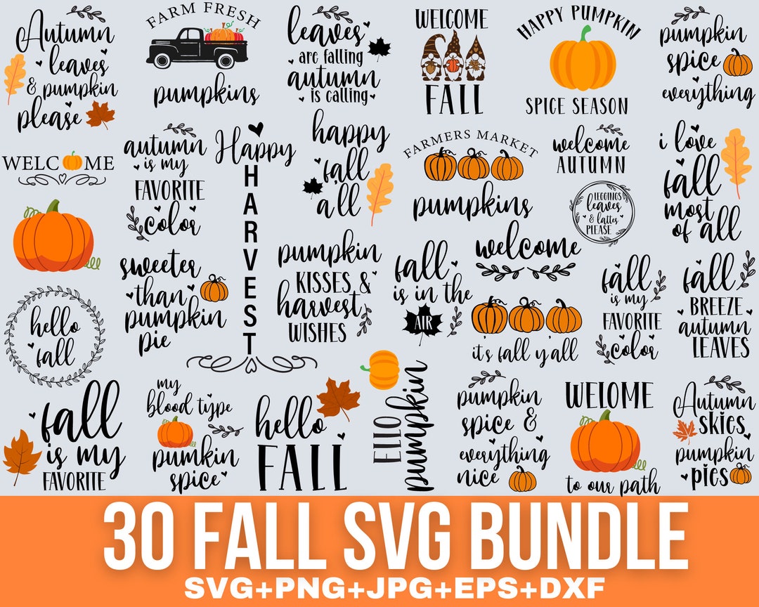 Fall Svg Bundle, Fall Png, Hello Fall Svg, Autumn Svg, Thanksgiving Svg ...