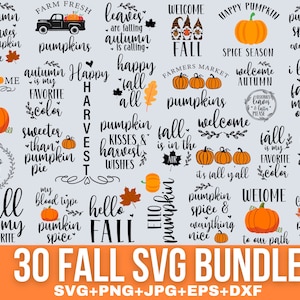 Fall Svg Bundle, Fall Png, Autumn Svg, Fall porch Sign Svg, Thanksgiving Svg, Halloween Svg, Retro Fall Svg, Fall Quotes, File for Cricut