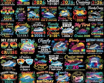 Cruise 2026 PNG Bundle, Family Cruise Trip PNG, Birthday Cruise Shirts, Teen Cruise Birthday, Vacation Shirt, Cruise Squad PNG, For Cricut