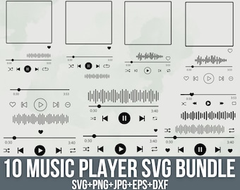 Music player Svg Bundle, Music Player Display, Music player Png, Play Buttons, Album Song Cover, Crylic Song Art, Audio Control For Cricut