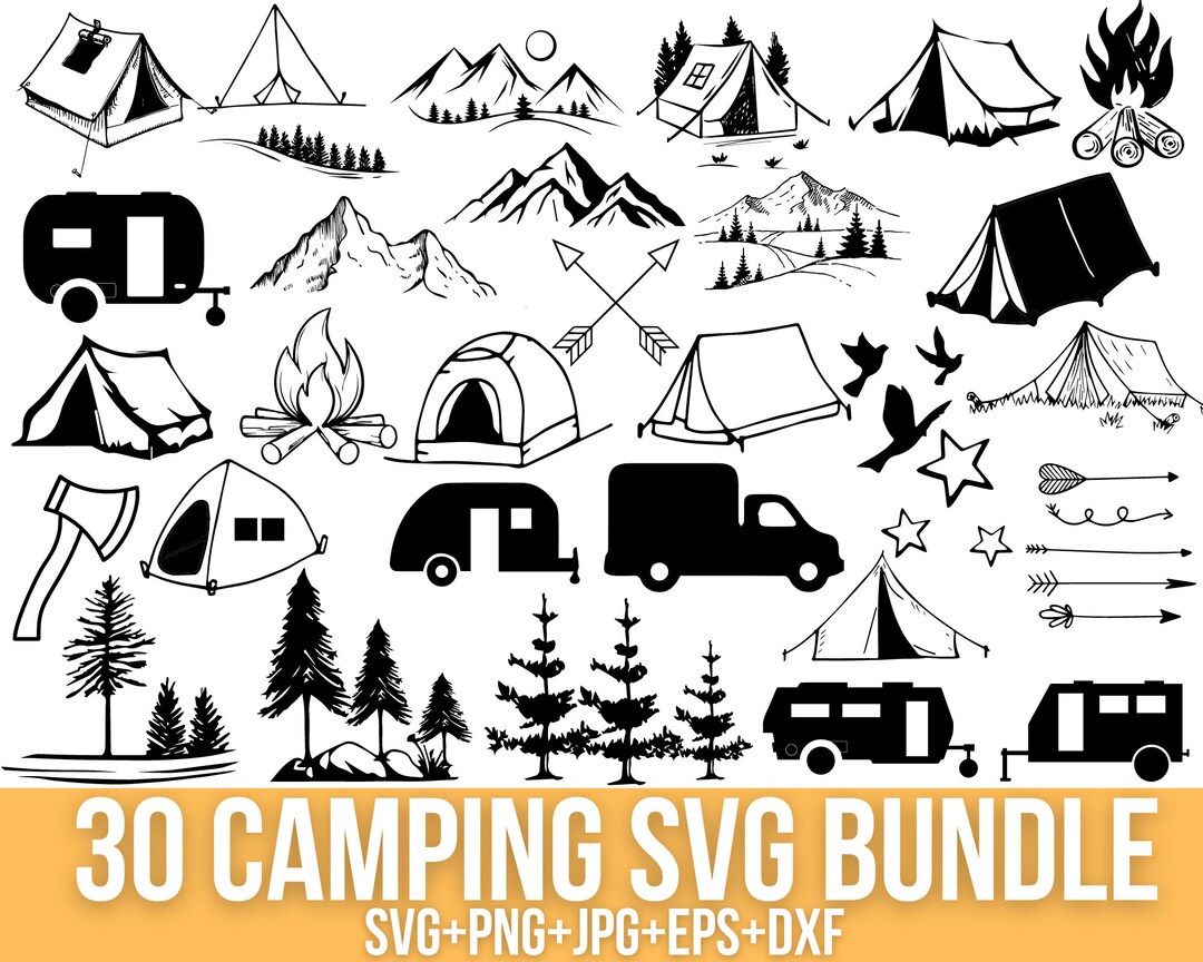 Camping SVG Bundle, Camper Svg, Summer Svg, Campfire Svg, Adventure Svg ...