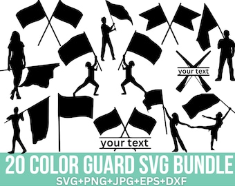 Color Guard SVG, Color Guard Flag, Color Guard Rifle, split Monogram, Marching Band Svg, Color Guard Mom, Cut Files For Cricut, Silhouette