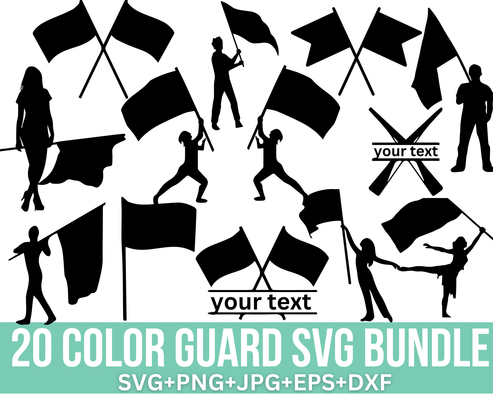 Color Guard Svg Bundle, Color Guard Flag Svg, Color Guard Rifle, Flag ...