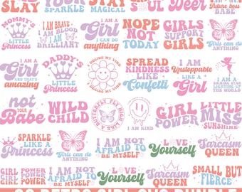 Girl Svg Bundle, Baby Girl Svg, LIttle Girl Svg, Retro Designs, Little Girl Quotes Svg, Little Girl Sayings Svg, Cut For Cricut, Silhouette