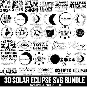 Zonsverduistering Svg bundel, zonsverduistering Png, astronomie Svg, eclips 08 april, pad van totaliteit steden, gesneden bestanden voor Cricut, voor silhouet