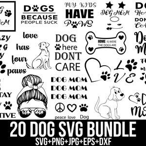 Hond moeder Svg bundel, hond moeder Png, Paw Svg, Pawsitive Svg, hondenliefhebber Svg, puppy Svg, hond gezegden Svg, hond citaten Svg, voor Cricut, silhouet