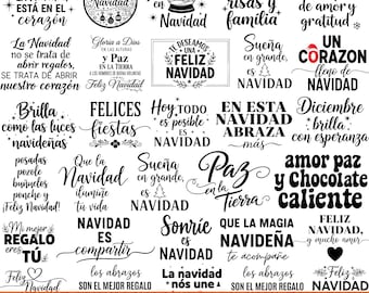Feliz Navidad SVG Bundle, Spanish Christmas Svg, Feliz Navidad Png, Christmas SVG, Frases Navideñas Svg, Latina Svg, Español Svg, For Cricut