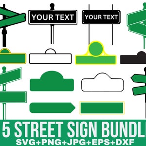 Pacote de Placa de Rua Svg, Placa de Rua Png, Placa de Destino Svg, Placa de Estrada svg, Nome da Placa de Rua, Personalize, Clipart de Placa de Rua, Para Cricut