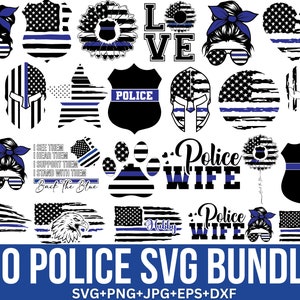 Politie Svg-bundel, terug de blauwe Svg, politievrouw Svg, noodlijdende vlag, politieagent Svg, dunne blauwe lijn, speciale politie, knippen voor Cricut