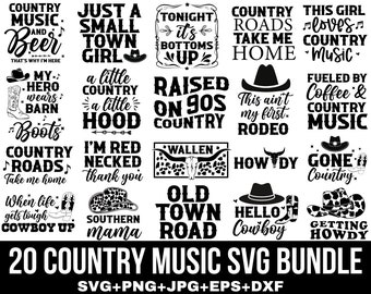 Country Music Svg Bundle, Southern Svg, Sassy Svg, Rodeo Svg, Southern Girl Svg, Howdy svg, Cowgirl Svg, Country Life Svg, Cut File Cricut